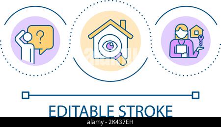 Housing question loop concept icon Stock Vector