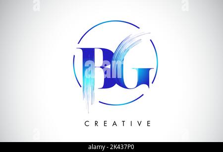 BG Brush Stroke Letter Logo Design. Orange Purple Paint Logo Leters ...