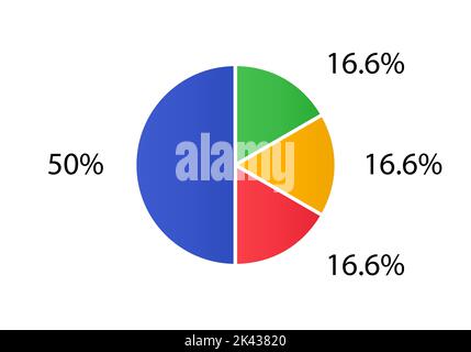 Cycle diagram for infographics. Vector chart can be used for graph, report, presentation, brochure, web design. Pie chart. Stock Vector