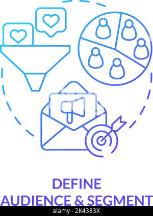 Define audience and segment blue gradient concept icon Stock Vector