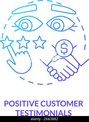 Positive customer testimonials blue gradient concept icon Stock Vector