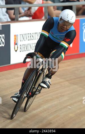 David Beckham ELKATOHCHOONGO of India in the Men's Keirin cycling at the 2022 Commonwealth games in the Velodrome, Queen Elizabeth Olympic Park, London. Stock Photo