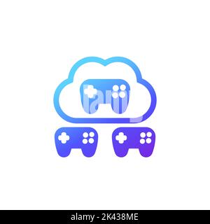 Cloud gaming icon on white Royalty Free Vector Image