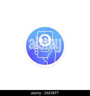 bitcoin wallet, mobile app for crypto vector icon Stock Vector