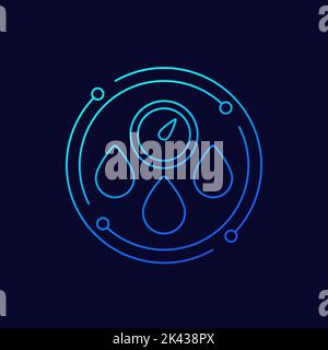Hygrometer icon, humidity control linear design Stock Vector