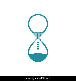 Hourglass line symbol. Philosophical concept of time, cyclicity. Conceptual minimal vector print. Vector illustration Stock Vector