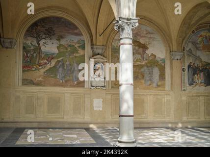 Cloister of the Vows (Chiostrino dei Voti) Basilica della Santissima Annunziata (Basilica of the Most Holy Annunciation) Florence Italy Stock Photo