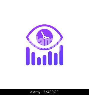 eye and clock, time tracking icon, vector Stock Vector