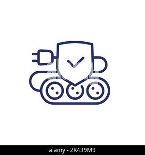surge protector line icon, power strip vector Stock Vector