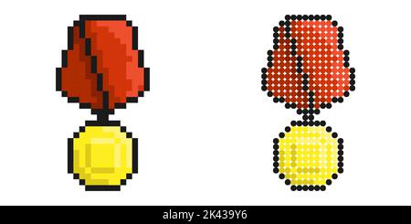 award military medal game pixel art vector illustration Stock Vector ...