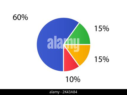 Cycle diagram for infographics. Vector chart can be used for graph, report, presentation, brochure, web design. Pie chart. Stock Vector