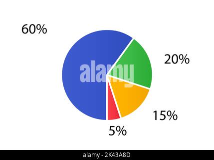 Cycle diagram for infographics. Vector chart can be used for graph, report, presentation, brochure, web design. Pie chart. Stock Vector