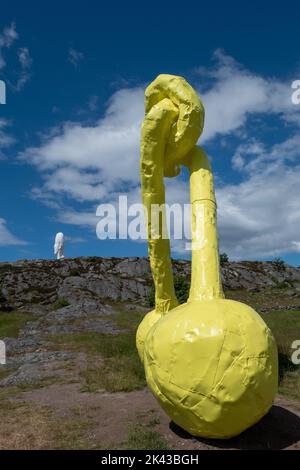 'Pendel' by Anna Fasshauer at Pilane Sculptures 2022 in Sweden Stock Photo