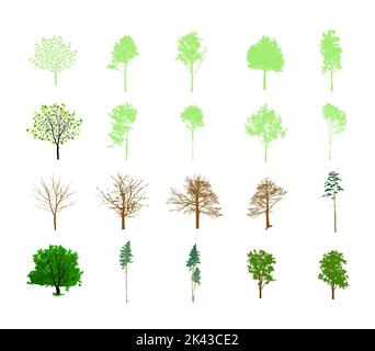 Set of tree silhouettes. Vector illustration Stock Vector Image & Art ...