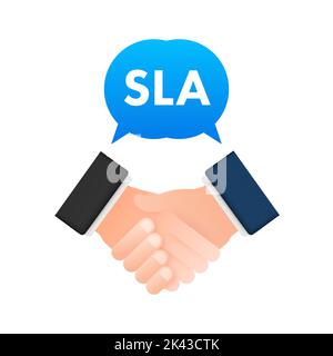 SLA - Service Level Agreement. Commitment between a service provider and a client. Vector stock illustration. Stock Vector