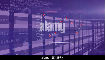 Image of data processing over lines Stock Photo
