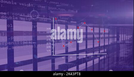 Image of data processing over lines Stock Photo