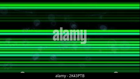 Image of light trails over data processing Stock Photo