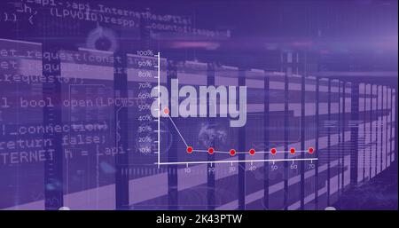 Image of data processing over lines Stock Photo