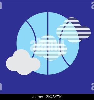 Cloud and earth symbols as signs, design elements or graphic sources Stock Vector