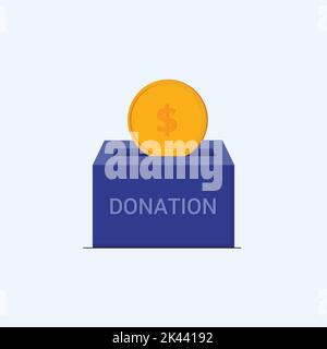 Cash Donation cartoon box flat design Stock Vector