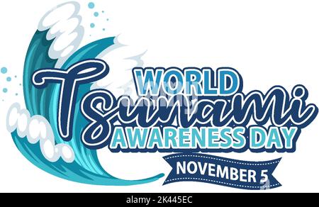 World Tsunami Awareness Day illustration Stock Vector