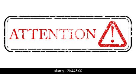 Simple vintage rubber stamp with Attention text. Stock Vector