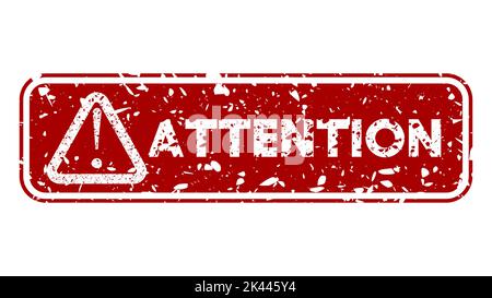 Simple vintage rubber stamp with Attention text. Stock Vector