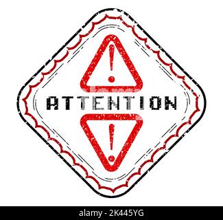 Simple vintage rubber stamp with Attention text. Stock Vector