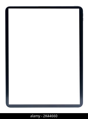 Modern tablet frame with screen copy space front view isolated Stock Photo