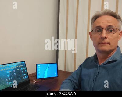 Paris, France. 30th Sep, 2022. French scholar Bruno Guigue is pictured at his home in France's overseas island La Reunion, Sept. 23, 2022. TO GO WITH 'Interview: French scholar appreciates China's efforts to uphold multilateralism' Credit: Xinhua/Alamy Live News Stock Photo