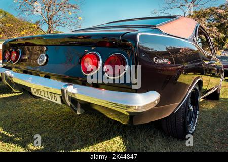 Londrina, Paraná, Brazil - September 24, 2022: Vehicle GM Opala Comodoro 1975 on display at vintage car show. Manufactured by General Motors of Brazil Stock Photo