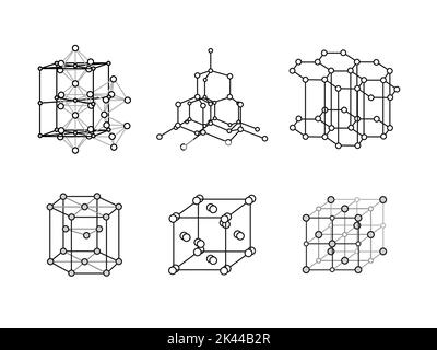 Volumetric Crystal Lattice Of Diamond. The Position Of Atoms In A ...