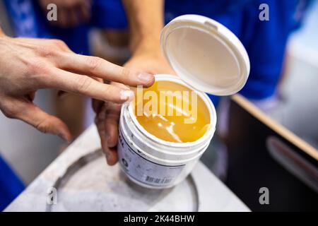 Stuttgart, Germany. 29th Sep, 2022. Handball: Bundesliga, TVB Stuttgart - TBV Lemgo Lippe, Matchday 6, Porsche Arena. Credit: Tom Weller/dpa/Alamy Live News Stock Photo