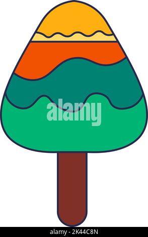 Colorful tree, game element or sticker of plant Stock Vector