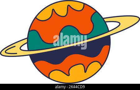 Saturn planet with disk, space and cosmos body Stock Vector