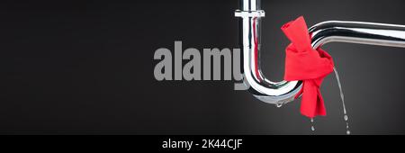 Broken Pipe Leak Fix And Water Leakage Stock Photo - Alamy