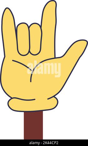Rock And Roll Sticker Hand Gesture Of Human Two Fingers Raised Up Vector On  Isolated White Background Eps 10 Stock Illustration - Download Image Now -  iStock