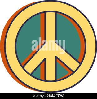 Hippie sign, peace symbol, sticker or icon vector Stock Vector