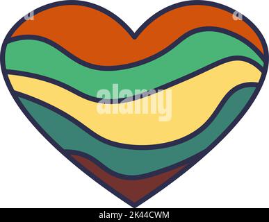 Colored heart with lines and waves design vector Stock Vector