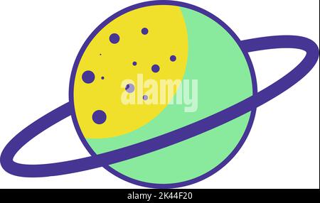 Planet of cosmos, celestial body with disk vector Stock Vector