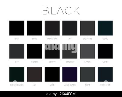 Black Color Shades Swatches Stock Vector