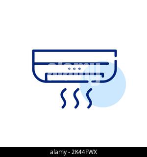 Air conditioning unit. Climate control device. Pixel perfect, editable stroke icon Stock Vector