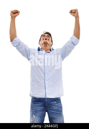Studio shot of young man against a white background Stock Photo - Alamy