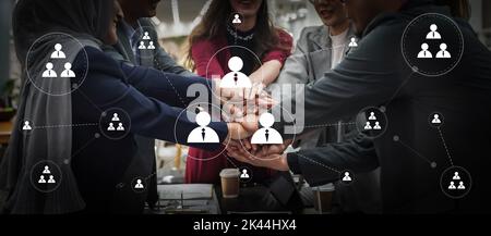 crm Customer Relationship Management businessman communication technology concept human marketing cyberspace Stock Photo
