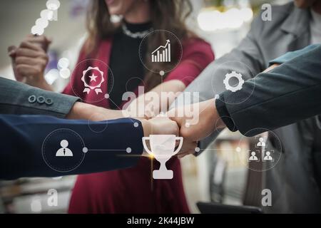 professionals celebrating success leadership employee meeting group in office businesspeople happy Stock Photo