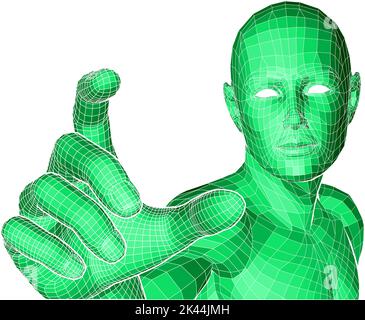 Figure Selecting 3D Technology Concept Stock Vector