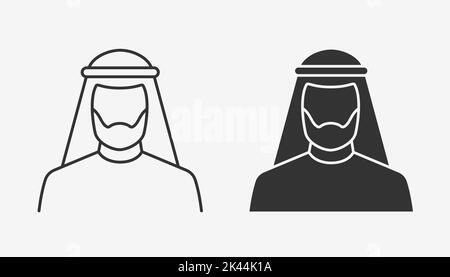 Arabic muslim man icon. Vector illustration . Stock Vector