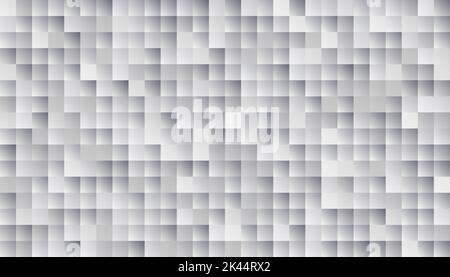 Abstract white and gray geometric squares pattern mosaic background texture. Vector illustration Stock Vector