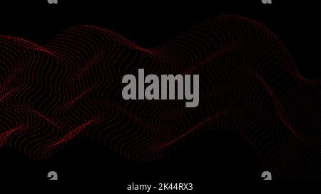 Abstract technology digital futuristic concept red dots particles waveform isolated on dark background and texture. Vector illustration Stock Vector